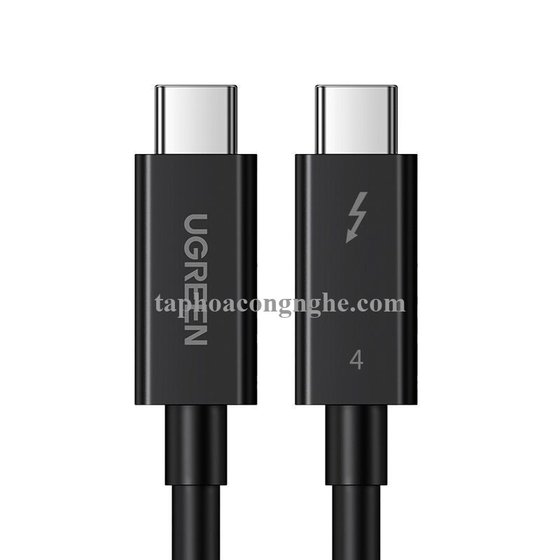 Ugreen 30389 0.8M Thunderbolt 4 cáp 8k 60hz hỗ trợ 40Gbps 100W PD màu đen US501 30030389